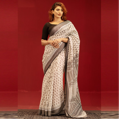 Pure Cotton Block Print Saree