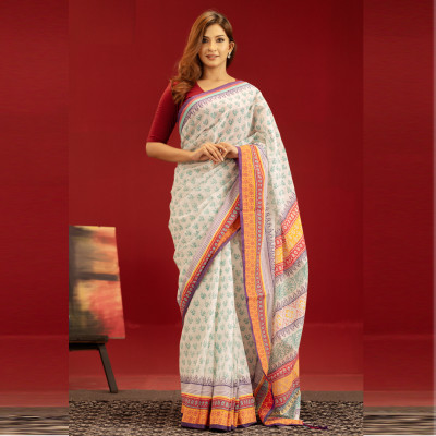 Pure Cotton Block Print Saree