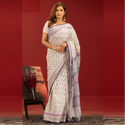 Pure Cotton Block Print Saree