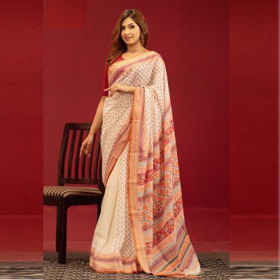 Pure Cotton Block Print Saree