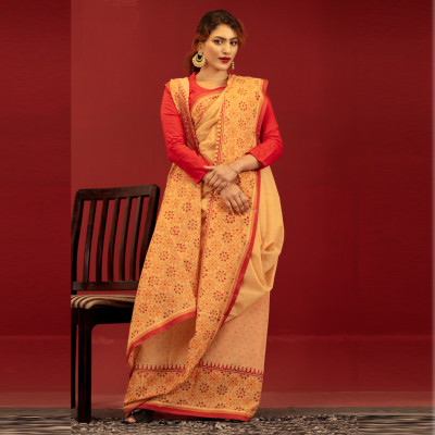 Pure Cotton Block Print Saree
