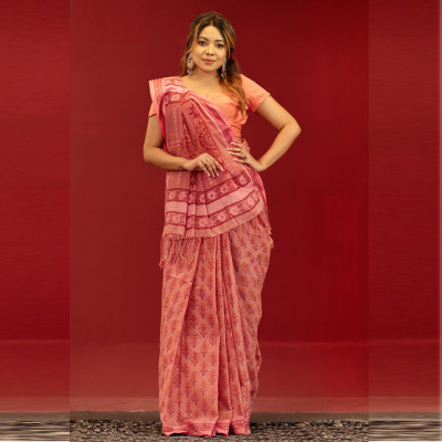 Pure Cotton Block Print Saree