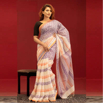 Pure Cotton Block Print Saree