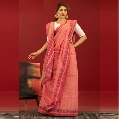 Pure Cotton Block Print Saree