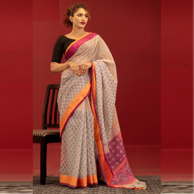 Pure Cotton Block Print Saree